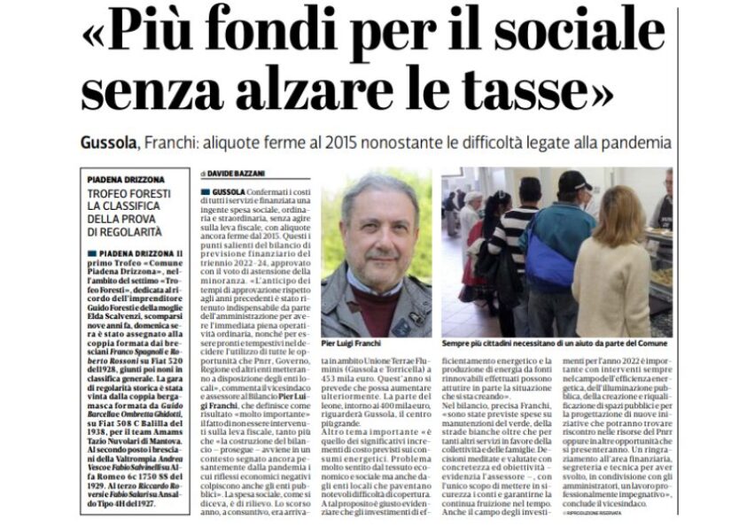 Sindaco Gussola Stefano Belli Franzini