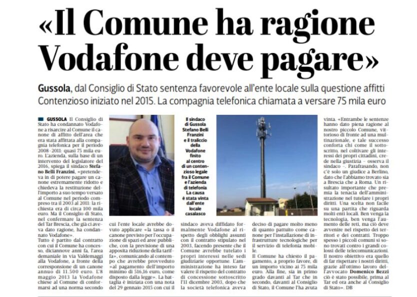 Sindaco Gussola Stefano Belli Franzini